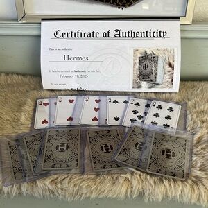 Hermes NWOT Black & Silver  Luxurious Collectible Playing  Card w/COA - Joker